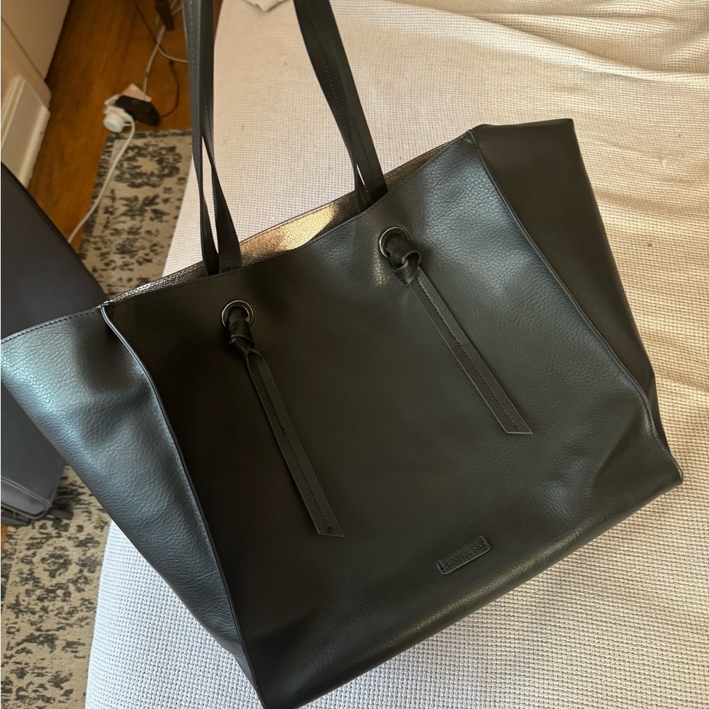 Express black and silver tote bag